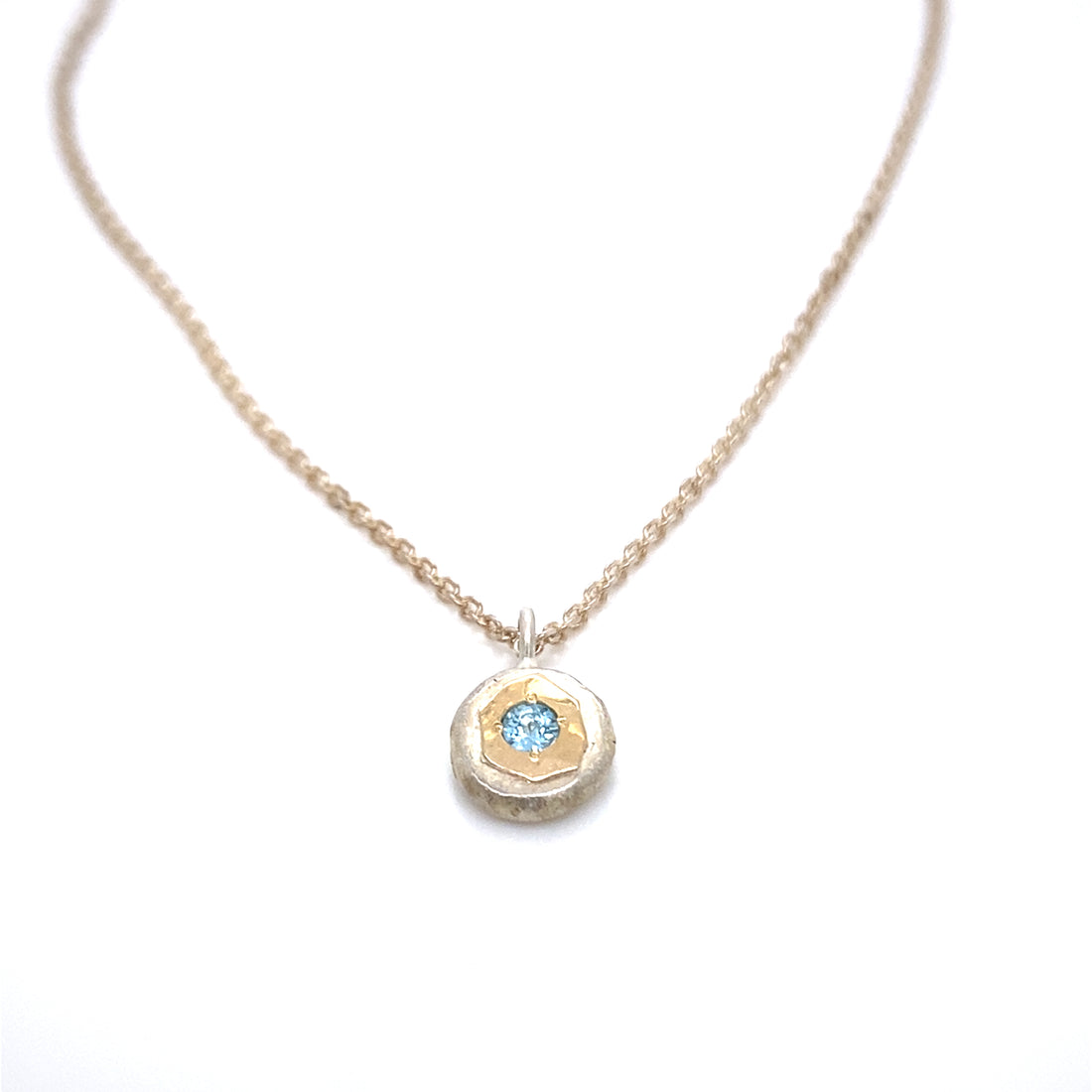 Birthstone Pebble Charm - Two Tone