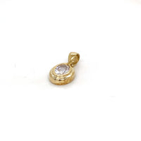 Yellow Gold CZ Oval Charm