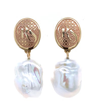 Monogram Baroque Pearl Statement Earrings