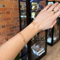 Faye Bar Paperclip Bracelet - Gold