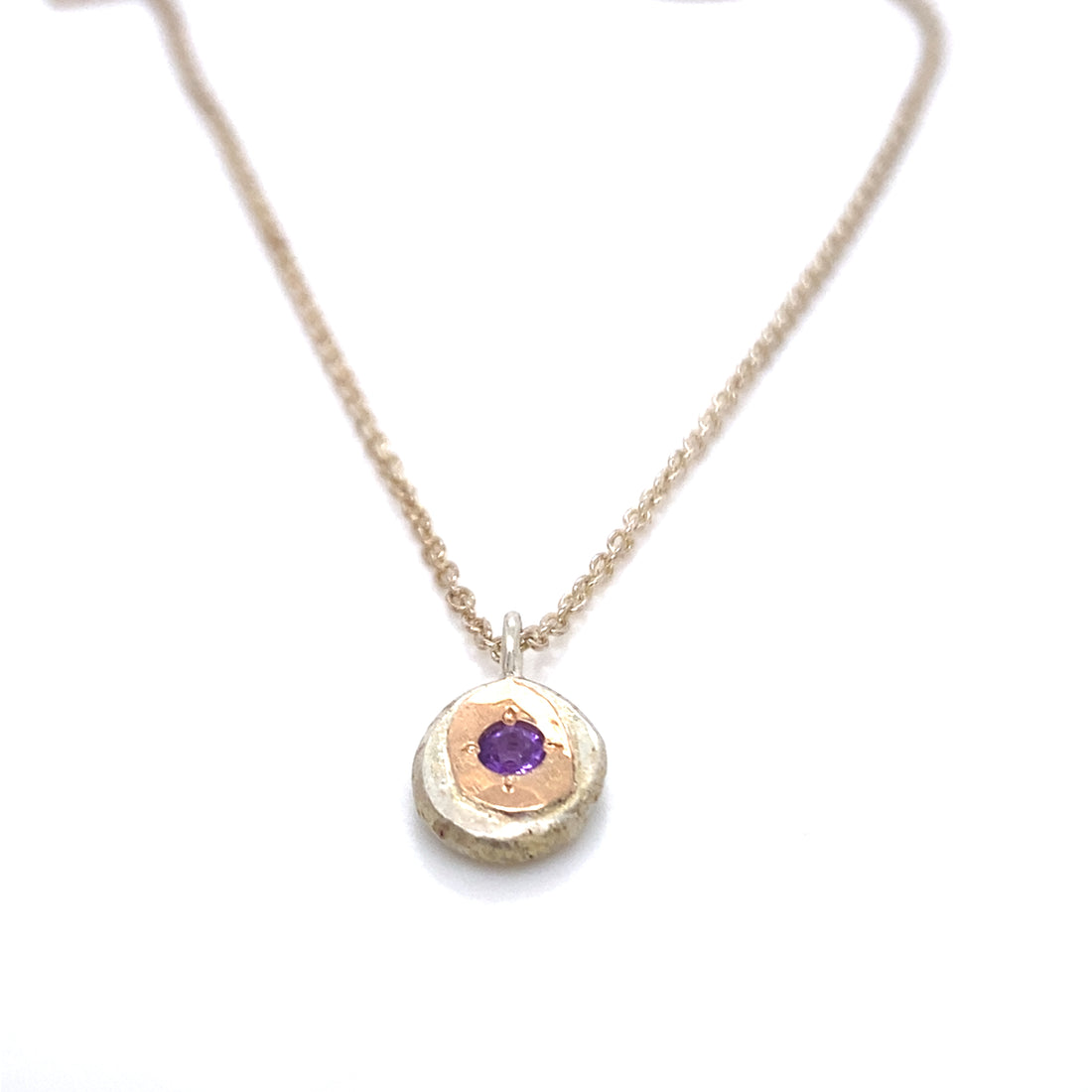 Birthstone Pebble Charm - Two Tone
