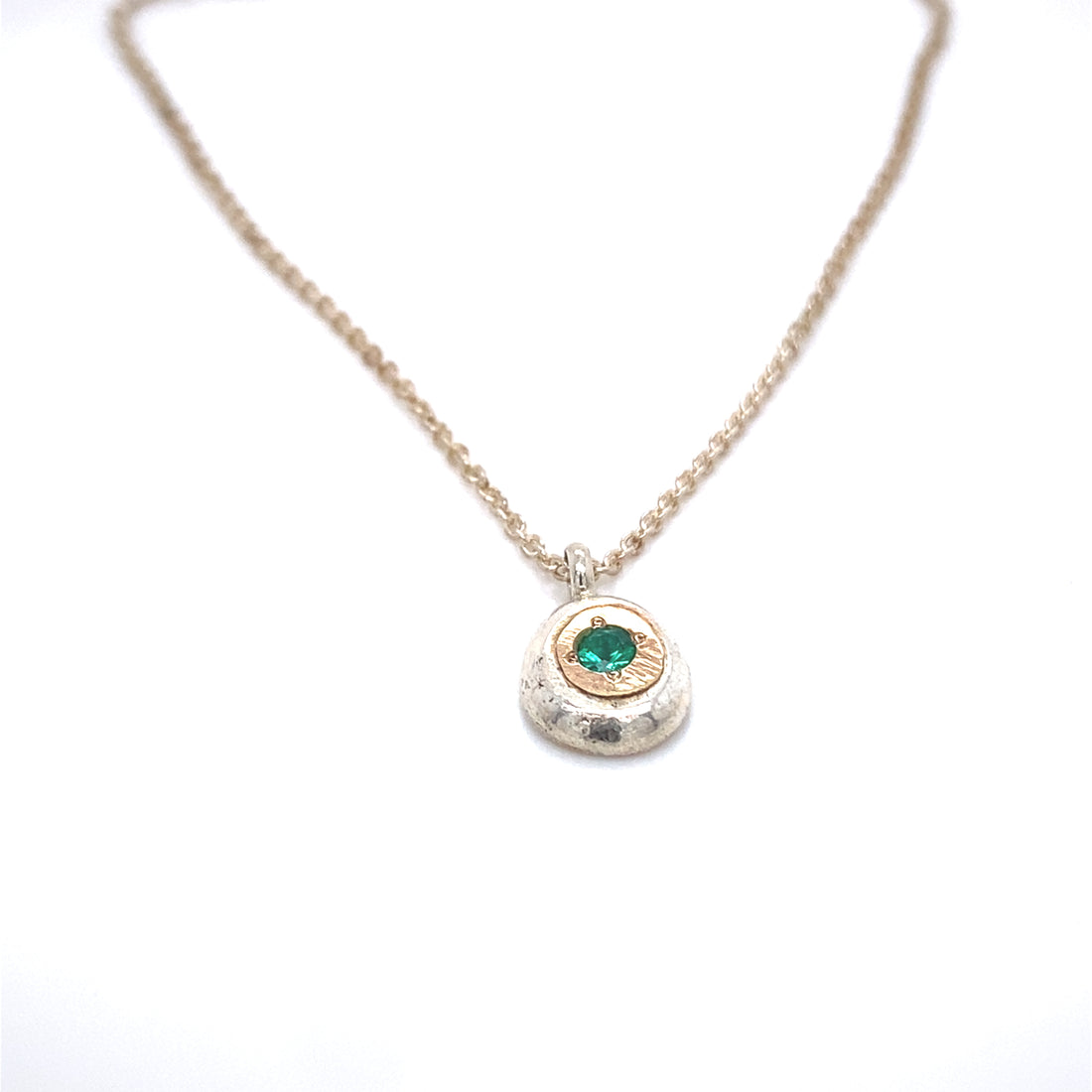 Birthstone Pebble Charm - Two Tone