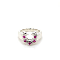 Horseshoe Birthstone Ring - Silver