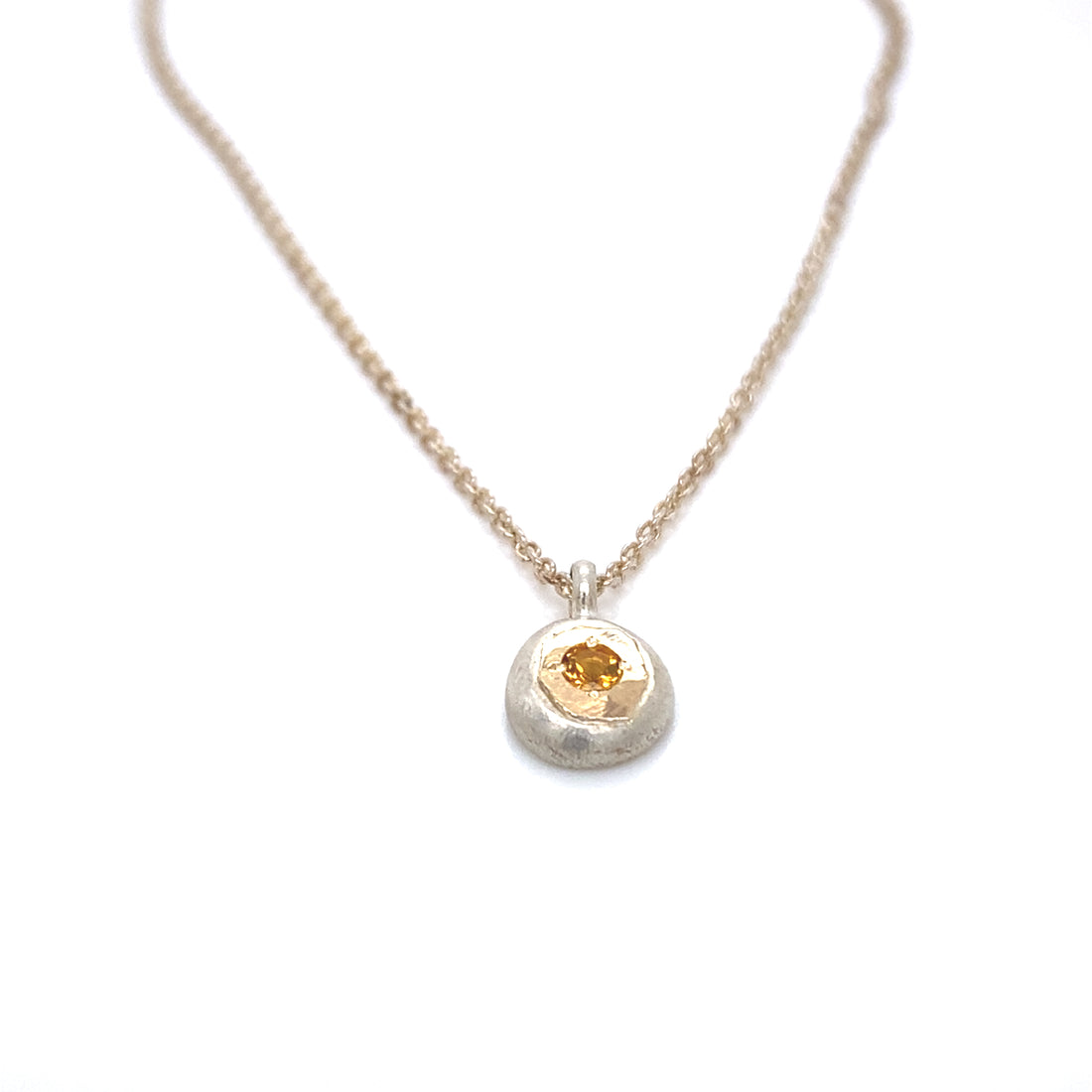 Birthstone Pebble Charm - Two Tone