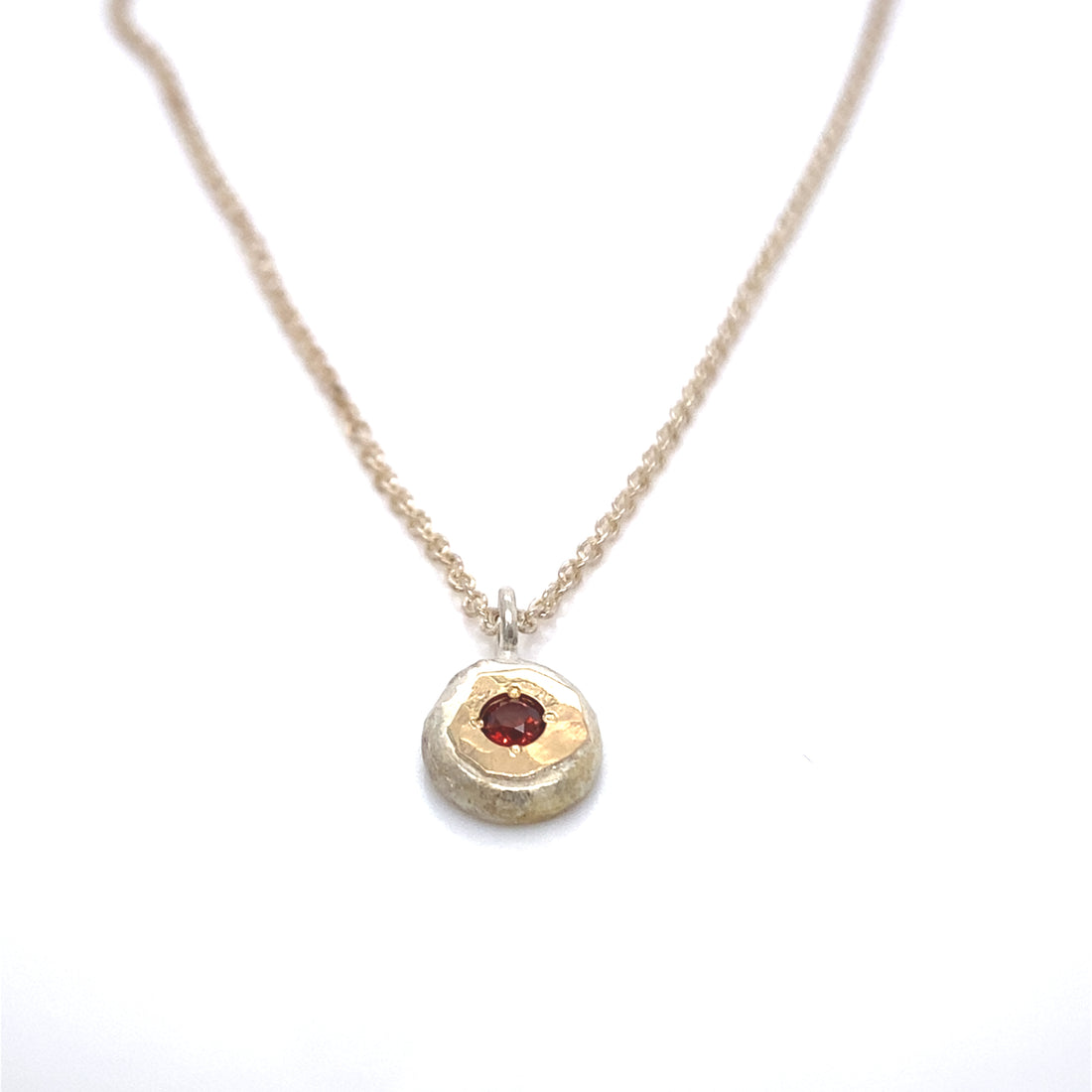 Birthstone Pebble Charm - Two Tone
