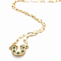 Horseshoe Birthstone Necklace - 9ct Gold