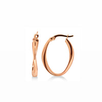 Orla Twisted Oval Hoop - Rose Gold
