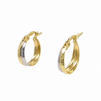 Laine Textured Mini Hoop Earring - Two Tone