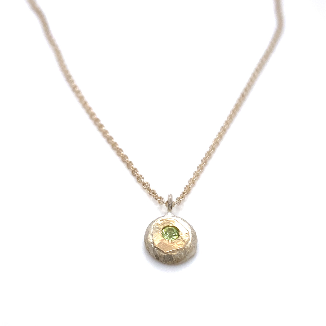 Birthstone Pebble Charm - Two Tone