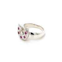 Horseshoe Birthstone Ring - Silver