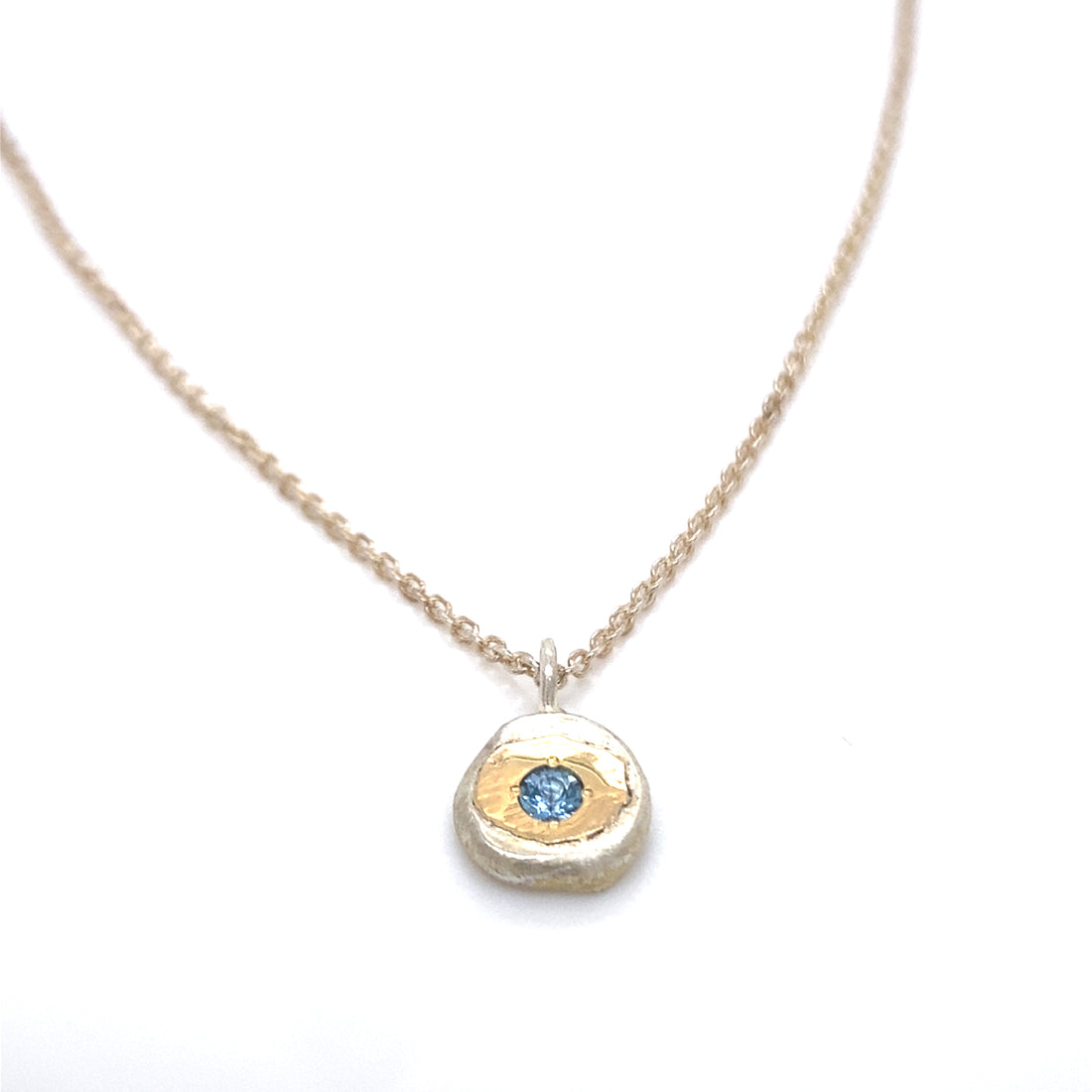 Birthstone Pebble Charm - Two Tone
