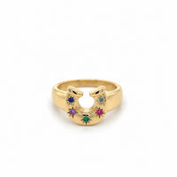 Horseshoe Birthstone Ring - 9ct Gold