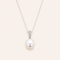 Pave South Sea Pearl Pendant - White Gold