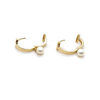 Maia Pearl Huggie Earring - Gold