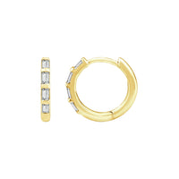 Yuri Diamond Huggie Earrings - Gold