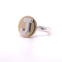 Little Sister Ring - Silver Initial / Gold Top