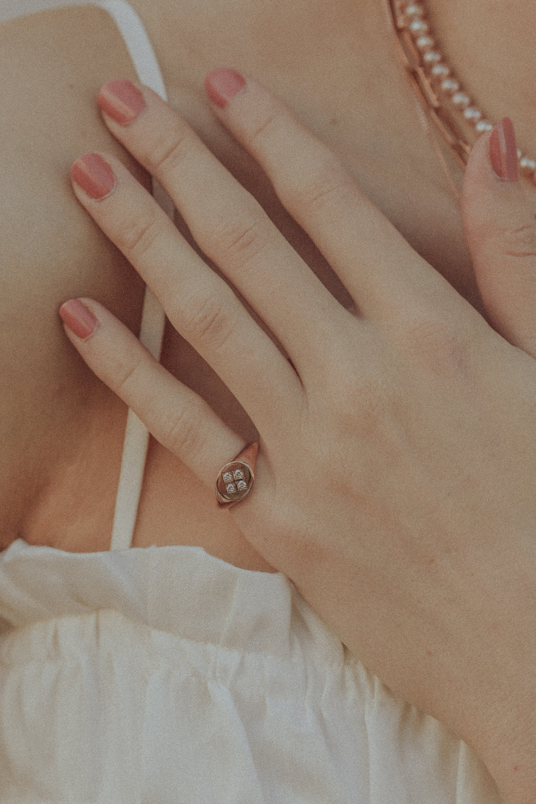 Checkerboard Pinky Ring