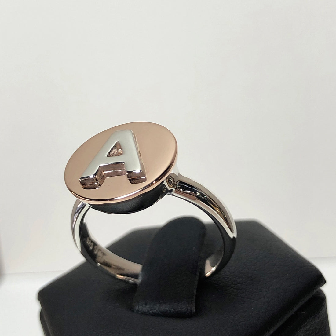Little Sister Ring - Silver Initial / Gold Top