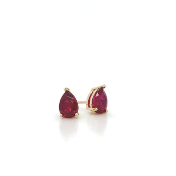 Pear Ruby Studs