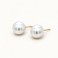 South Sea Pearl Stud Earrings - Yellow Gold