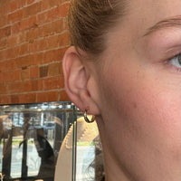 Laine Textured Mini Hoop Earring - Two Tone