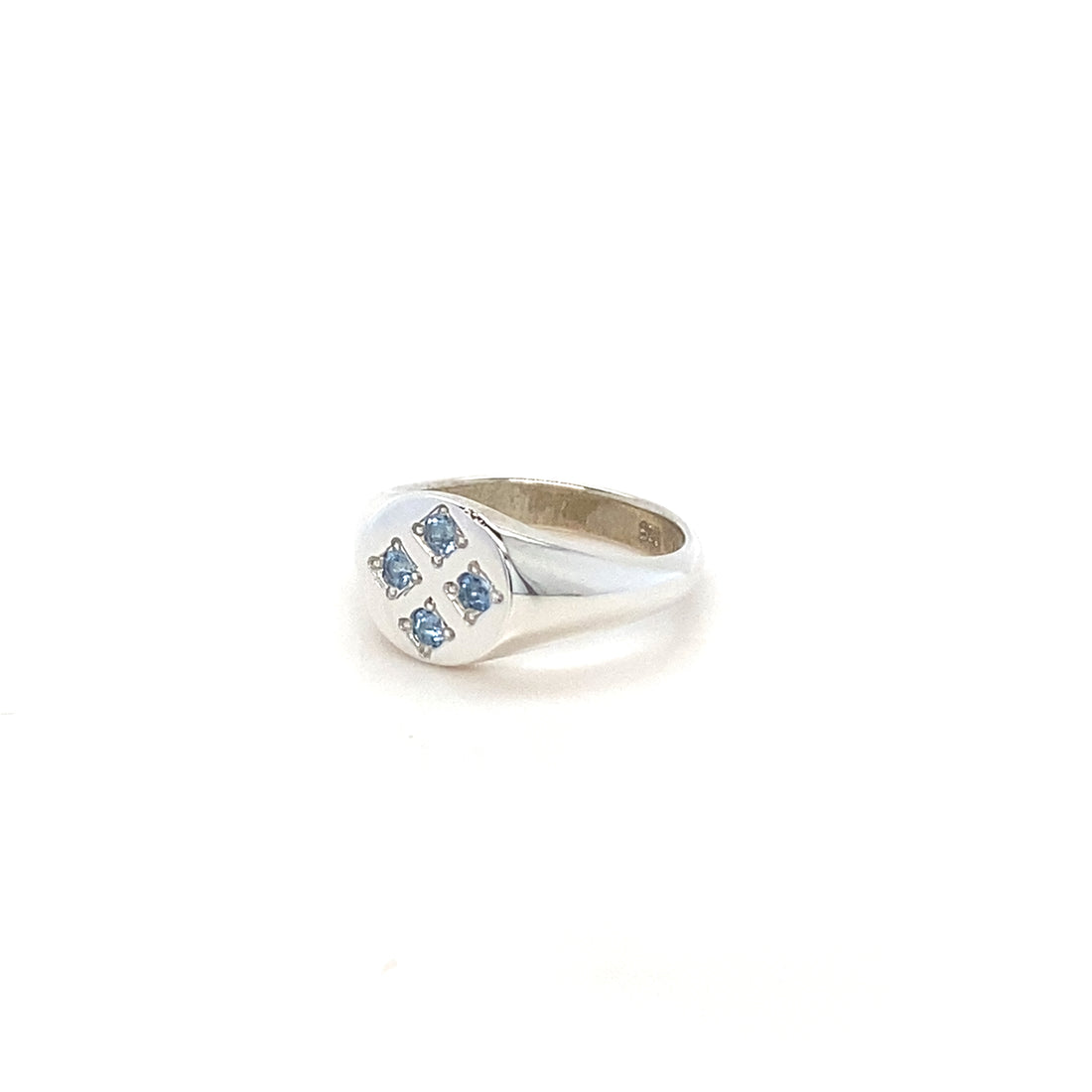 Checkerboard Ring - Aquamarine