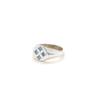 Checkerboard Ring - Aquamarine