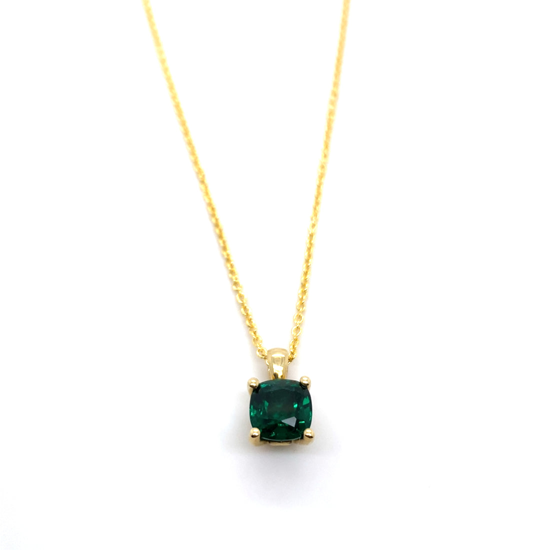 Emerald Cushion Cut Pendant