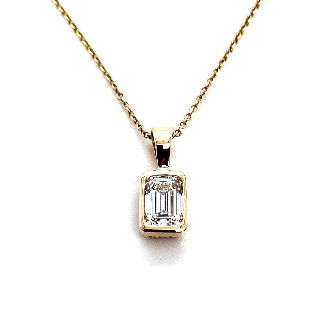 Emerald Cut Lab Diamond Pendant