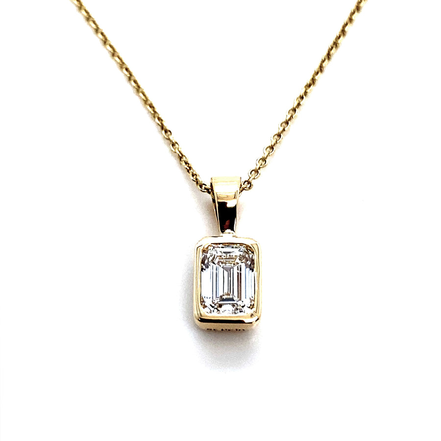 Emerald Cut Lab Diamond Pendant