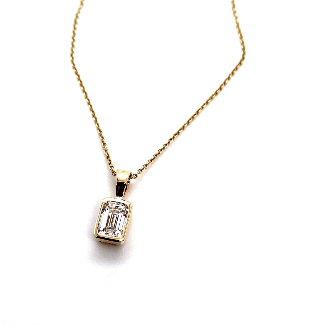 Emerald Cut Lab Diamond Pendant
