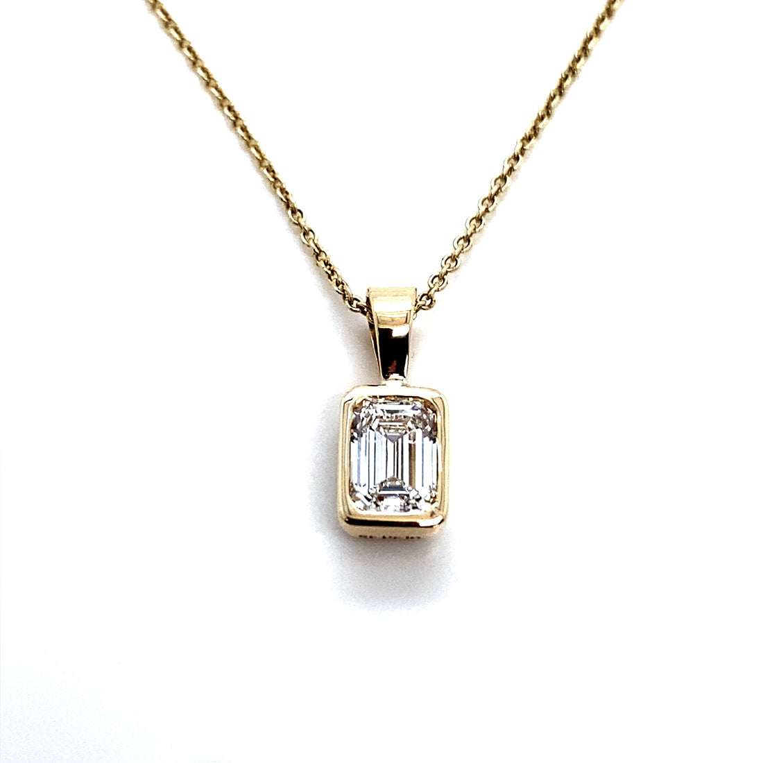 Emerald Cut Lab Diamond Pendant