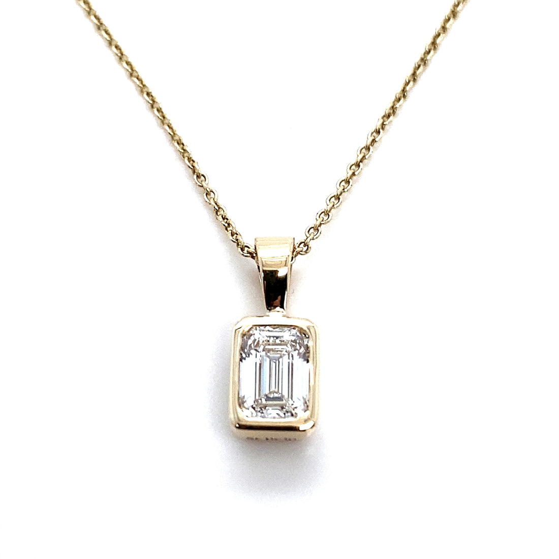 Emerald Cut Lab Diamond Pendant