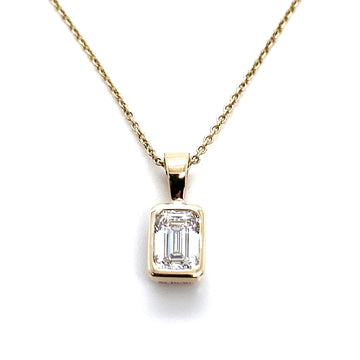 Emerald Cut Lab Diamond Pendant