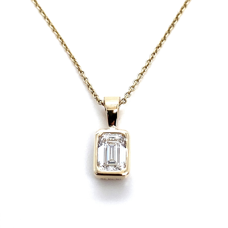 Emerald Cut Lab Diamond Pendant