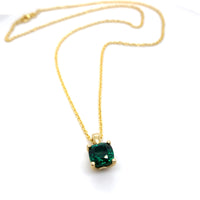 Emerald Cushion Cut Pendant