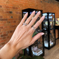 Horseshoe Birthstone Ring - Two Tone