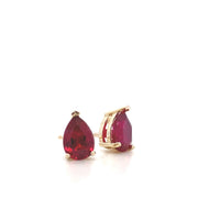 Pear Ruby Studs