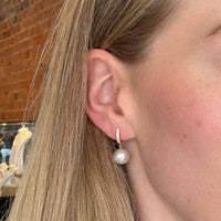 South Sea Pearl Drop Earrings - Yellow Gold