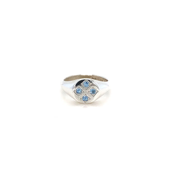 Checkerboard Ring - Aquamarine