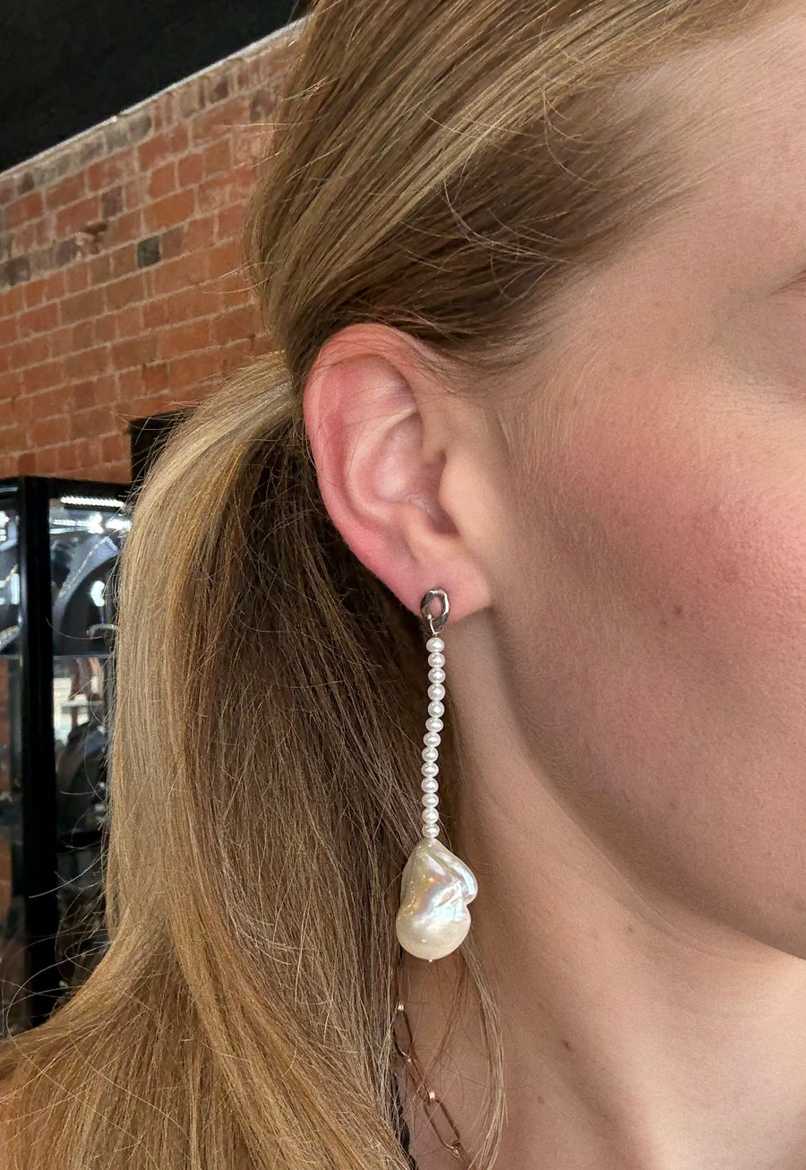 Misty Pearl Drop Earrings