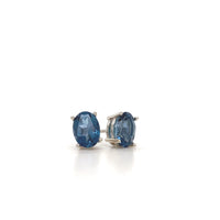Oval London Blue Studs