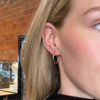 Orla Twisted Oval Hoop - Rose Gold