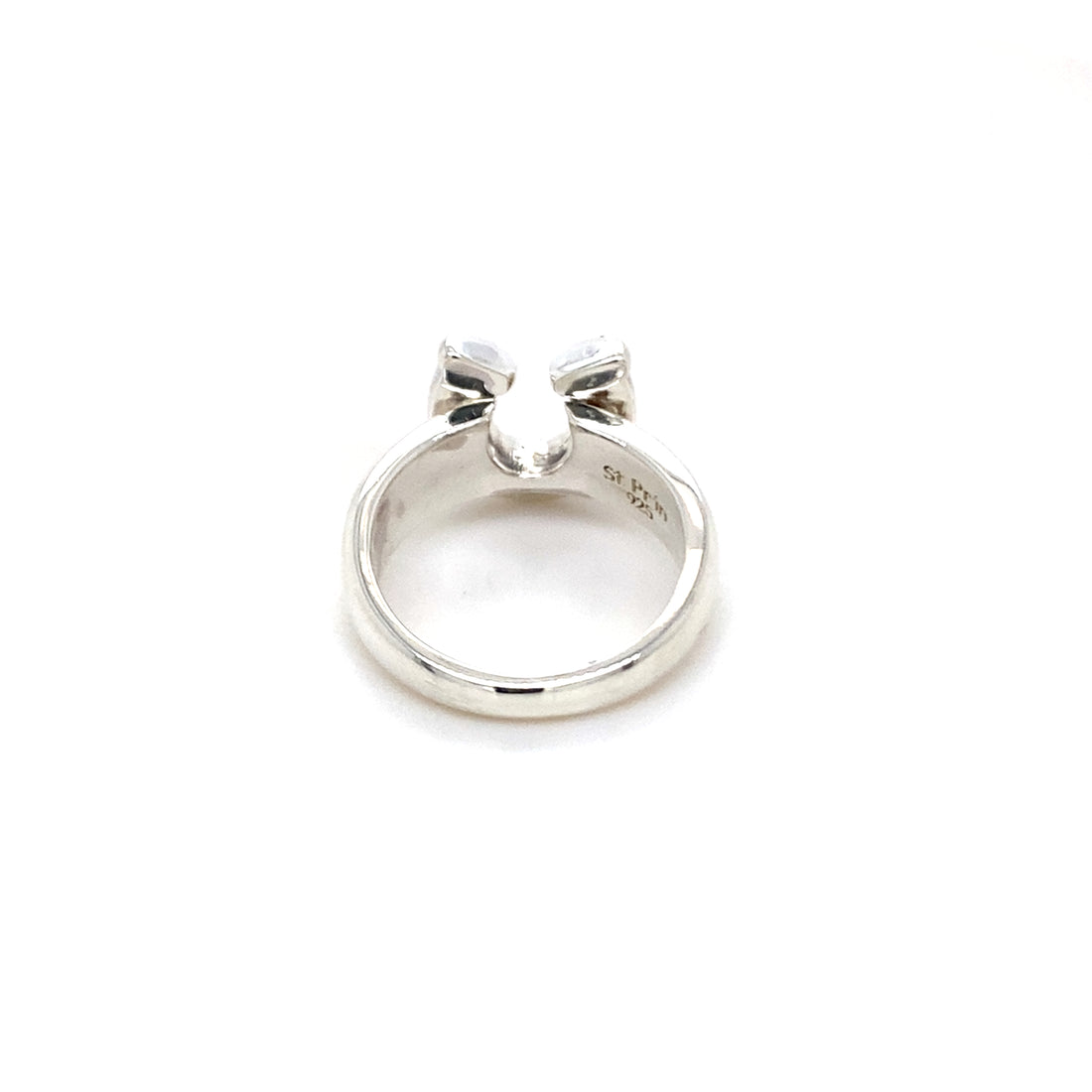 Horseshoe Birthstone Ring - Silver