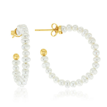 Pearl Hoop Earrings
