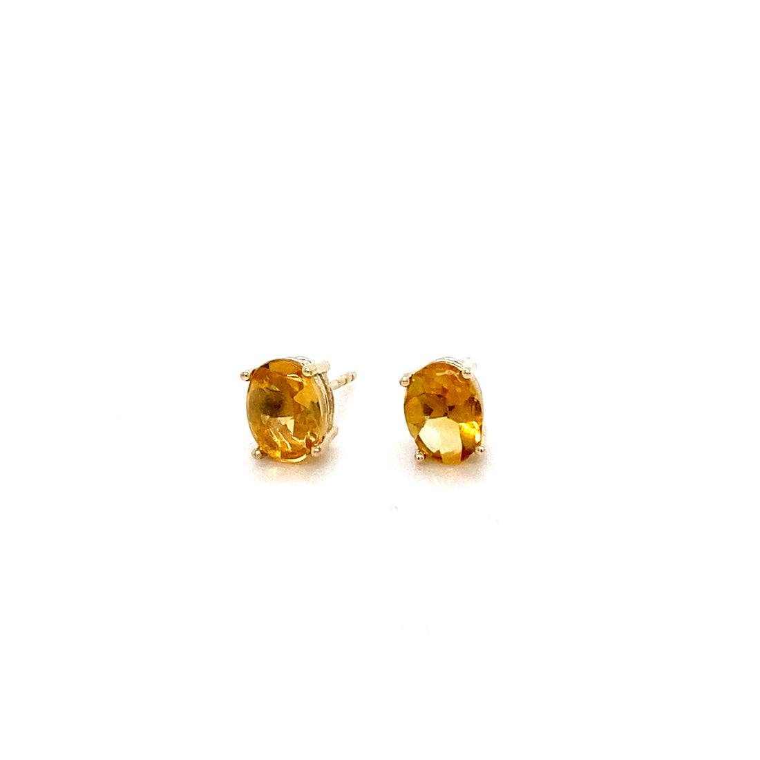 Oval Citrine Studs