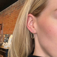 Tirza Oval Drop Earrings - Yellow Gold