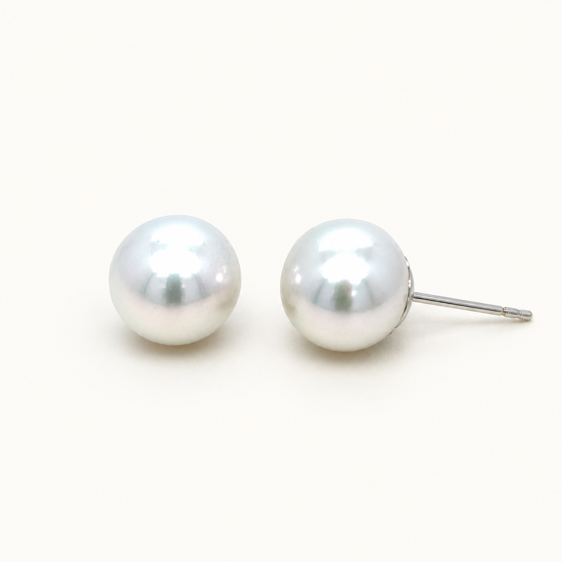 South Sea Pearl Stud Earrings - White Gold