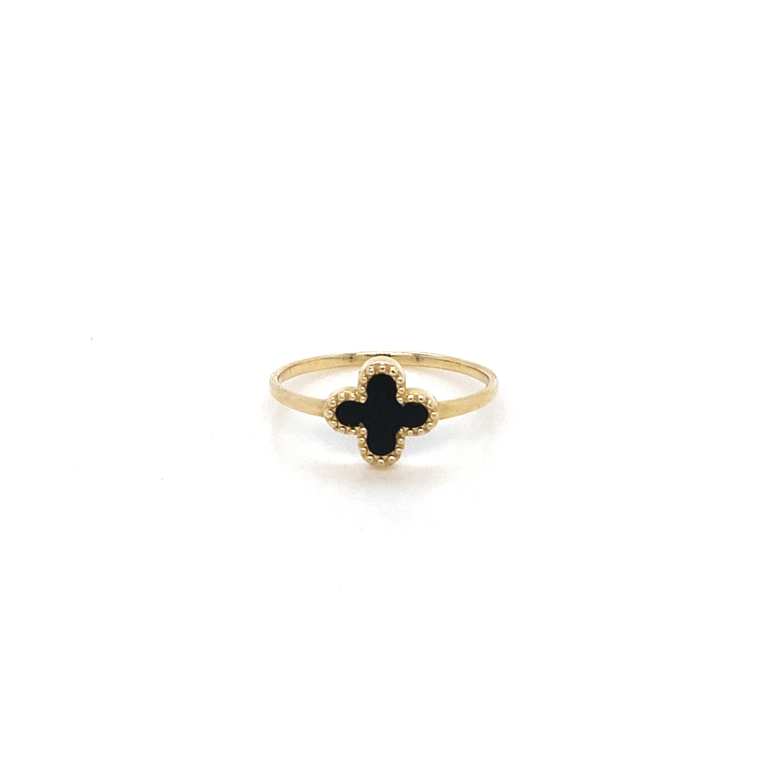 Onyx Clover Ring