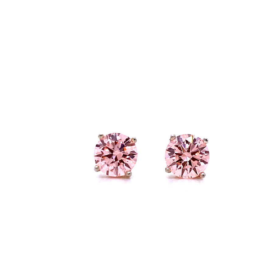 Pink Lab Diamond Studs